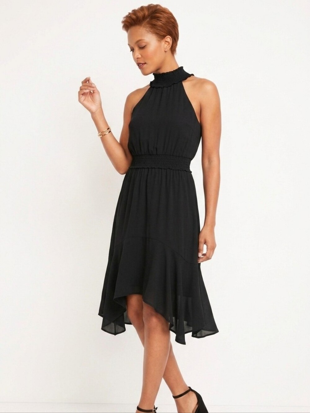 Maurices Plus Size Smocked Mock Neck Dress